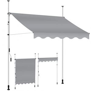 KESSER Store banne avec manivelle pour balcon Store pour balcon sans trous à percer, résistant aux UV, réglable en hauteur, hydrofuge, protège du