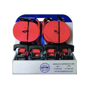 Vigouroux Sangle d'arrimage 1000 kg 5.00 m 1 pack(s) de 4 pièce(s) sangle d'arrimage crochet simple