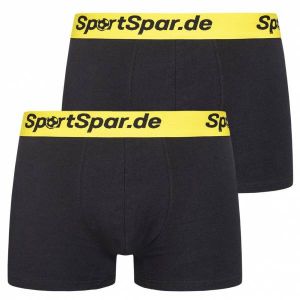 Sportspar.de Hommes "Double Sparbuchse" Boxer-short Lot de 2 noir-jaune