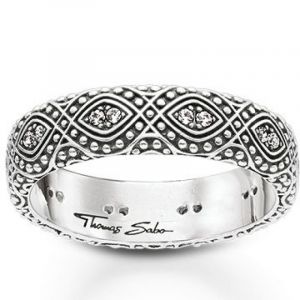 Image de Thomas Sabo Femme Bague Ornements Ethniques Bague Ornements Ethniques Argent Sterling 925, Noirci TR2092-643-14, )