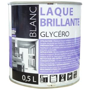 Reca Peinture batir 1er laque glycéro bg boîte 05 l blanc brillant -