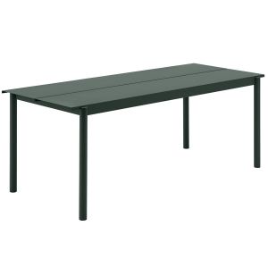 Muuto Table rectangulaire Linear / Acier - 200 x 75 cm vert foncé en métal