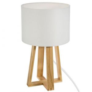 Pegane Lampe sur pied blanche en bois - h 35 cm