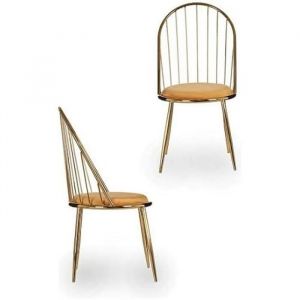 Chair Golden Bars Mustard 48 x 95,5 x 48 cm