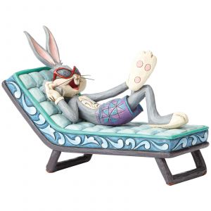 Image de Enesco 4055776 Objet de Décoration Bugs Bunny sur Son Transat Résine Multicolore 6,5 x 16 x 12 cm