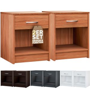 2x Table de chevet brun 50x40x35cm