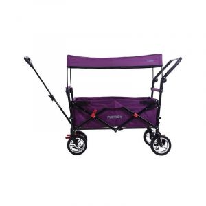 Fuxtec Chariot Easy Cruiser Pourpre, L'Original, Collection Family Fux, Chariot de Jardin Pliable pour Enfants, Transport, Plage, Ville, Forêt, à Tirer ou à Pousser, Capacité De Charge 75 kg