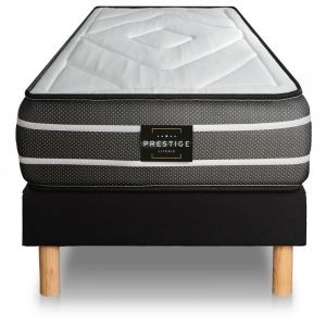 Prestige Literie - Ensemble matelas sommier Exclusive 80 x 190 cm - Couleur : Noir - Noir