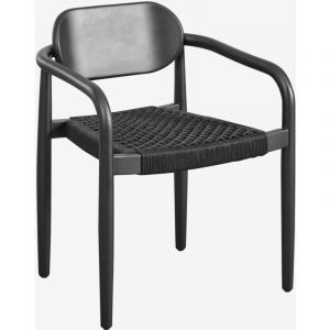 Chaise de jardin vintage en bois avec accoudoirs Naele SKLUM Noir