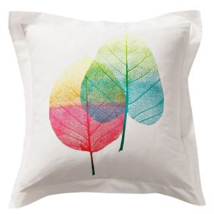 Taie d'oreiller, taie de traversin en coton feuilles nervurées - Multicolore