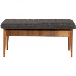 Dmora - Banc Dpalestr, Banc polyvalent, Sièges pour les invités, Coffre multifonctionnel, 110x40h48 cm, Noyer et Anthracite