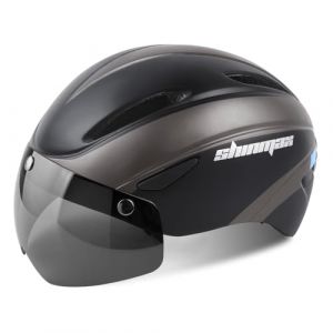 Casque de v&eacute;lo Shinmax avec lunettes magn&eacute;tiques amovibles r&eacute;glable et certifi&eacute; CE