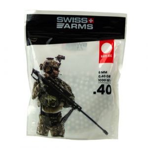 Sac 1000 billes 0 40 g 6 mm blanc s swiss arms ka bb 19 wh swiss arms