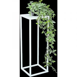 Tabouret pour fleurs Métal Blanc Angulaire 50 cm Support pour fleurs Table d'appoint 96482 s Colonne pour fleurs Moderne Support pour plantes
