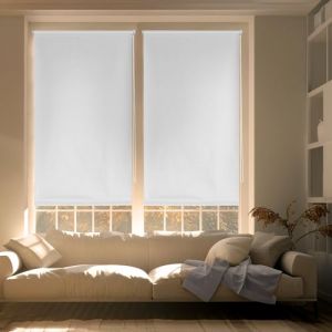 Blindecor Zeus Store Enrouleur Opaque Easyfix - Blanc cassé, 52 x 180 cm (largeur x hauteur) | Taille du tissu 49 x 175 cm | Stores occultants sans outils