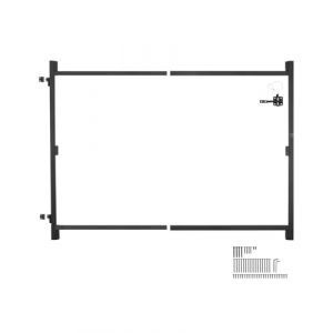 VEVOR Kit de Construction de Portail, pour Ouvertures 915-1524 mm Large, kit Cadre de Portail Complet Anti-affaissement réglable, 1651 mm Haut, avec verrou à loquet, pour clôture en Bois, Fer, Noir