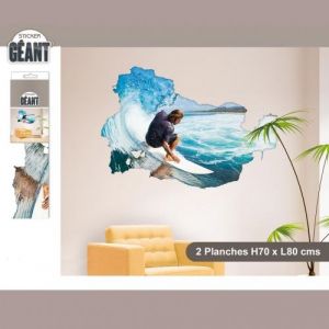 Image de Autocollant Mural Surfer en Trompe l?oeil