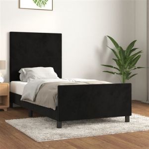 VidaXL Cadre de lit avec tête de lit Noir 80x200 cm Velours