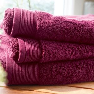 Blanc des vosges Drap de bain micro-coton 600 grm&sup2; uni - Rose