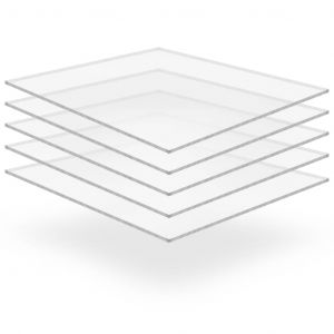VidaXL Feuille de verre acrylique transparent 5 pcs 40 x 60 cm 4 mm
