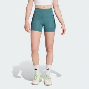 Adidas Short Optime 3 bandes 1/4 vert turquoise noir femme - S