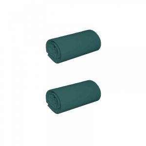 Terre de Nuit Lot de 2 draps housse jersey bleu canard bonnet 40 cm 160x190/200