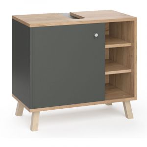 Vicco - Meuble sous-vasque "Senyo" anthracite/ch&ecirc;n