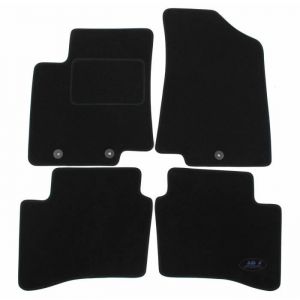 Tapis De Sol Noir Velours - J&J AUTOMOTIVE - Kia Rio 2011-2017 - Sur Mesure - Antidérapant - Imperméable