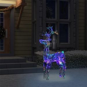 VidaXL Renne de décoration de Noël 90 LED 60x16x100 cm Acrylique - Multicolore