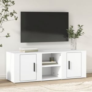 Image de VidaXL Meuble TV Blanc 100x31,5x35 cm Bois d'ingénierie