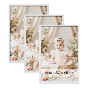 Set de 3 Cadre Photo. Blanc. 30x45cm.Artos Style en Bois et Verre.Cadre décoration pour la Maison.BR9917ws-3 - Woltu