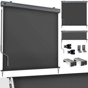 Tillvex Store Vertical 140 x 250 cm pour extérieur et intérieur | Store extérieur imperméable avec manivelle pour Balcon, terrasse et Jardin | Store de Balcon Protection Solaire en Aluminium | Store