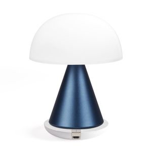 Lexon Lampe sans fil Mina Large / LED - H 17 cm / OUTDOOR / Lumière colorée bleu foncé en métal