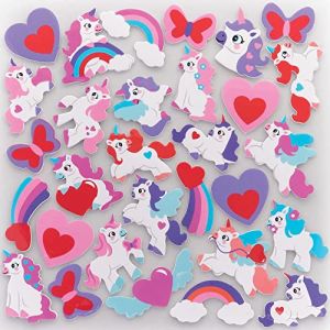 Baker Ross Autocollants en Mousse motif Licorne - Lot de 200, Autocollants pour les Enfants (FC397)