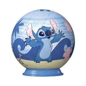 Ravensburger Puzzle 3D Ball - Disney Stitch - A partir de 6 ans - 54 pièces numérotées à assembler sans colle - A collectionner - Support inclus - 11597