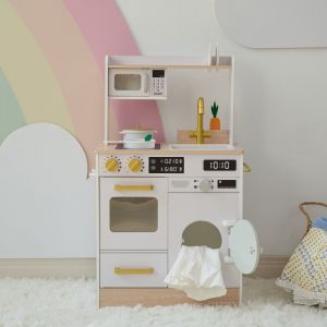 Teamson Cuisine de jeu en bois avec mini jardin, 79 cm, Jaune