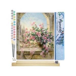FiguredArt Peinture par Num&eacute;ro Adulte Joli bouquet - Kit de Loisir Cr&eacute;atif DIY Num&eacute;ro dArt - 40x50cm avec ch&acirc;ssis en bois &agrave; monter