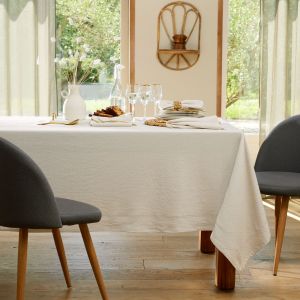 Nappe 150x200 blanc cassé en coton