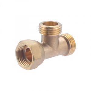 Comptoir de picardie Sans marque T&eacute; double M/F &agrave; visser laiton F 15 x 21 pour cuivre