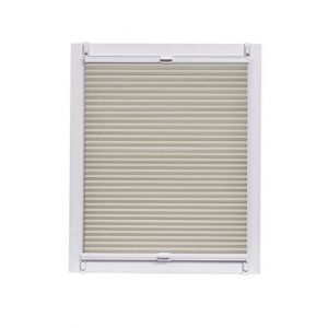 Sunl INES Store plissé nid d'abeille fabriqué en Allemagne, occultant, Wohn-Guide Klemmfix Weisse Rail, 115 x 150, Plastique, crème, 115 x 2.3 x 150 cm