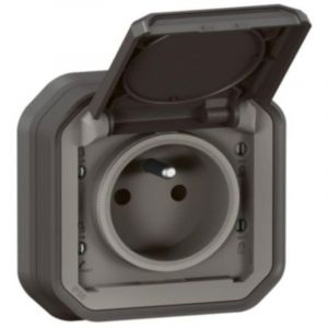 Legrand Prise avec terre encastrée Plexo IP55 16A - anthracite