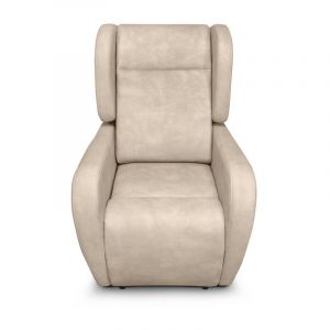 Loungitude Fauteuil de relaxation lise électrique et releveur en tissu imitation cuir - Beige - Naturel