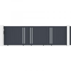 Casanoov - Portail coulissant 5m giona 500 x 140cm aluminium gris