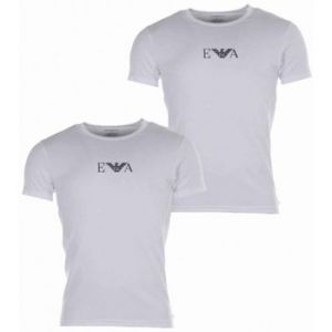 Image de Emporio Armani T-shirt Armani Lot de 2 tee-shirts col rond coton stretch blanc blanc - Taille EU S,EU M,EU L,EU XL