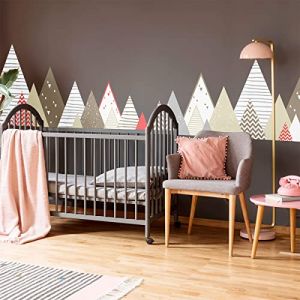 Ambiance Stickers muraux enfants - D&eacute;coration chambre b&eacute;b&eacute; - Autocollant Sticker mural g&eacute;ant enfant montagnes scandinaves ervika - 40x65cm