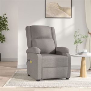 VidaXL Fauteuil &eacute;lectrique de massage Taupe Tissu