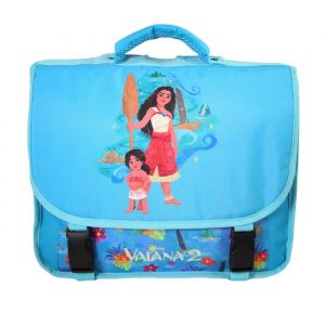 Bagtrotter - Vaiana - Disney - Cartable 38cm - Bleu - 2 Compartiments - 1 Poche Sous Rabat - Bretelles Matelassés - Fond...