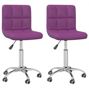 Image de VidaXL Chaises de salle à manger pivotantes 2 pcs Violet Similicuir