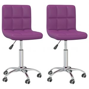 Image de VidaXL Chaises de salle à manger pivotantes 2 pcs Violet Similicuir