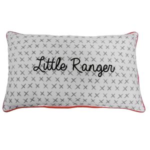 Coussin Coton Blanc Avec Motifs Et Inscription 30x50cm